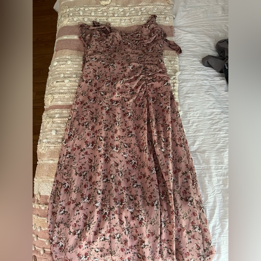 Astr Pink Floral Maxi Dress
